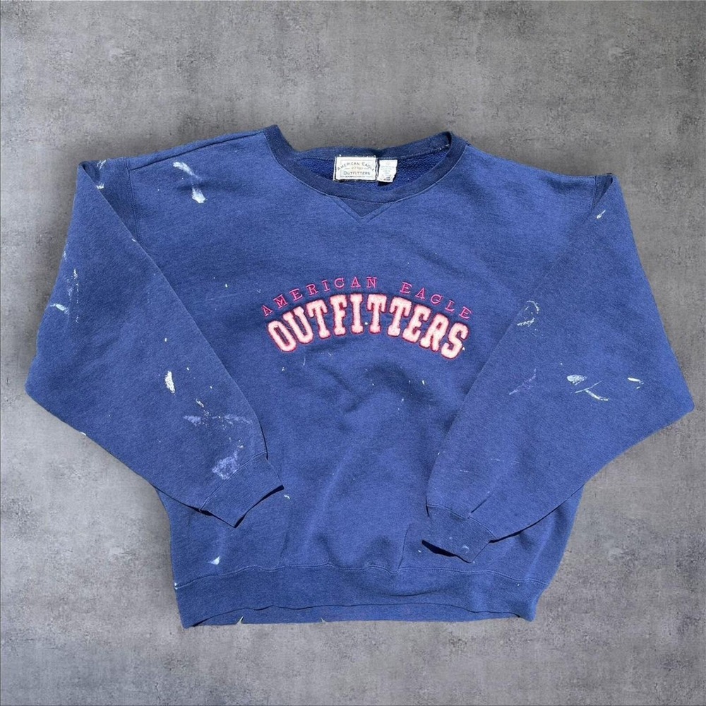 Vintage American‎ eagles baggy navy crewneck sweater XL